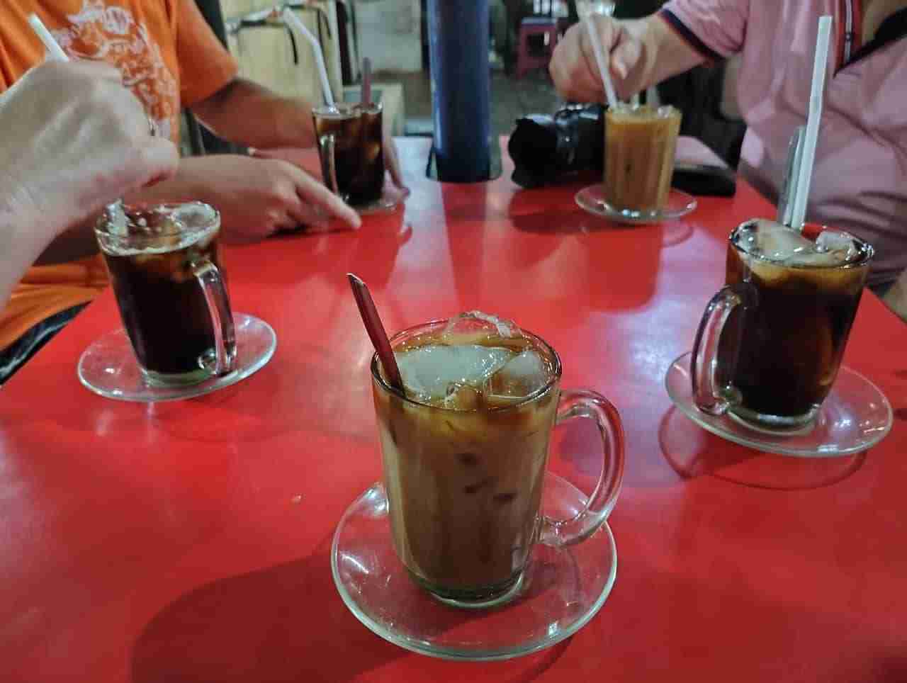 Ice coffee at Manado's Jalan Roda.